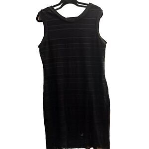 Gibson Latimer Womens Dress Black Cutout Sheath Lined Sheer L